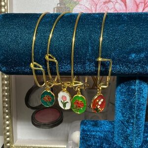 Gold Floral Charm Bracelets